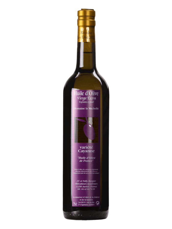 Huile d'olive BIO "variété Cayanne" - FRUITÉ MÛR 75 cl - 2024